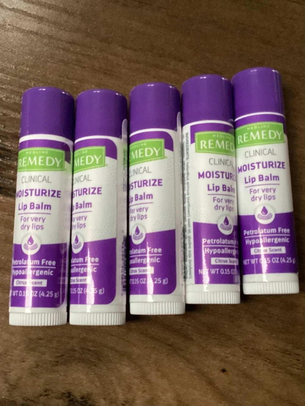 Medline Remedy Clinical Moisturize Lip Balm Citrus Scent 5 Pack